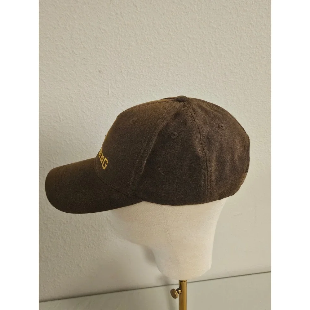 Browning Mens Brown Cotton Embroidered Logo Baseball Cap Adjustable Hat OSFA